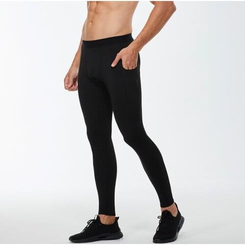 2021 New Men Compression Running Tights Men With Pocket Gym Fitness Pants Sportswear Leggings Quick Dry Trousers