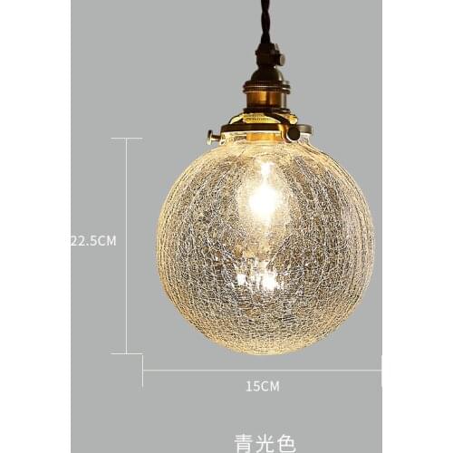 New style personalized Japanese brass cracked glass chandelier restaurant bar cafe hotel room bedroom bed small chandelier