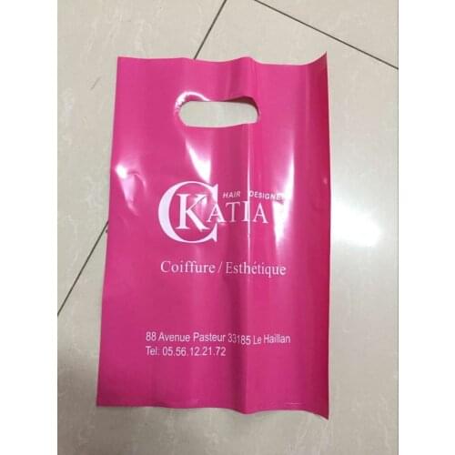 W200*H250mm(7.8' *9.8') logo custom printed plastic cloth packing gift pouches bag/brand plastic hair shopping bag design logo