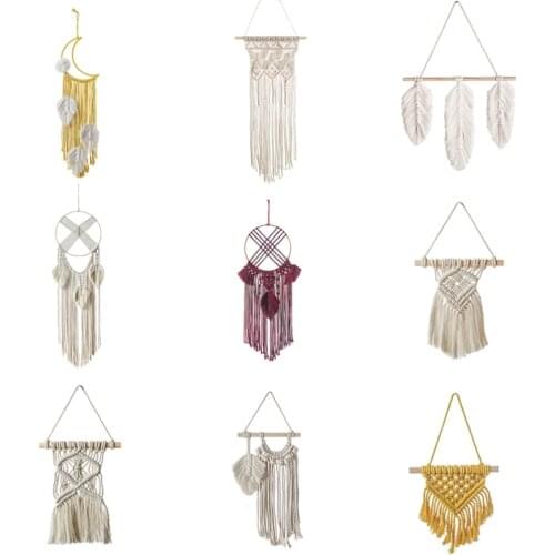 Handmade Woven Macrame Wall Hanging Tapestry Wedding Wall Decoration Backdrop Wall Home Living Room Home Decor Art