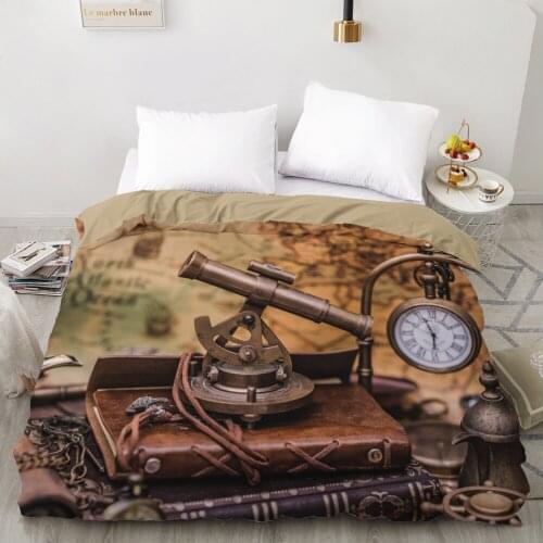3D Duvet cover Quilt/Blanket/Comfortable Case Luxury Bedding 135 140x200 150x200 220x240 200x220 for Home Vintage map brown