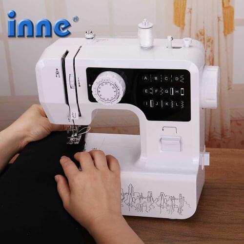 INNE Sewing Machine 12 stitches Mini Portable Household Night Light Foot Pedal Sew Two Thread Kit Electric Hight Quality