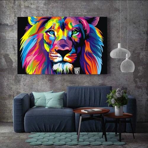 Paint by number art painting by numbers Creative animal lion tiger porch decorative painting adult hand-painted decompression