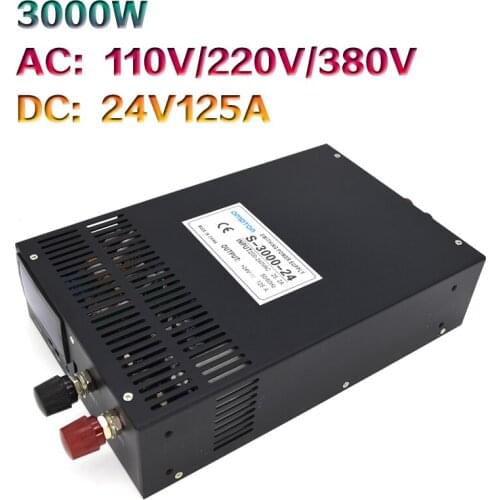 S-3000-24V Adjustable Voltage of High Power Switching Power Supply 3000W AC To DC24V125A