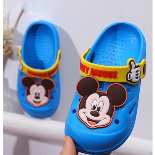 Mickey Summer Kids Beach Sandals Non-slip Boys Girls Cartoon Minnie Sandals Children Slippers Spiderman Baby Toddler Shoes