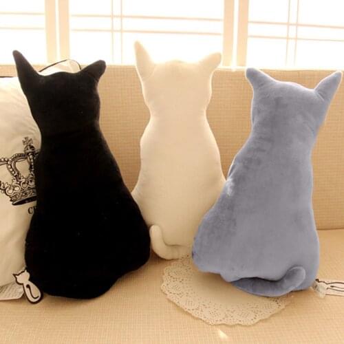 30cm/45cm Cute Soft Plush Back Shadow Cat Toy Sofa Pillow Seat Cushion Stuffed Cartoon Pillow Birthday Gift for Kids