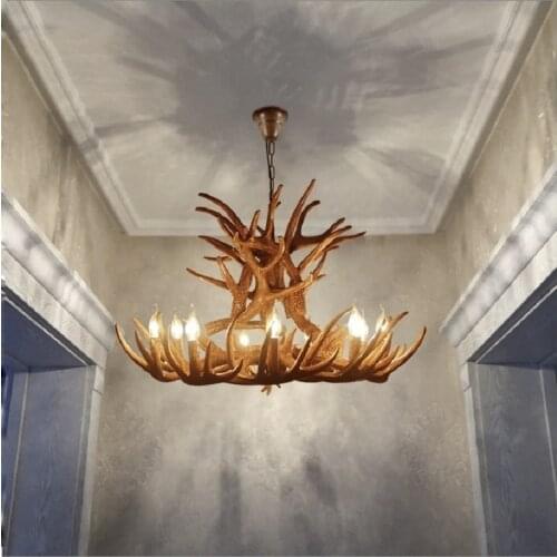 Nordic LED Pendant Lights Lighting Living Room Hanglamp Industrial Buck Deer Horn Antler Bedroom Living Room Kitchen Fixtures