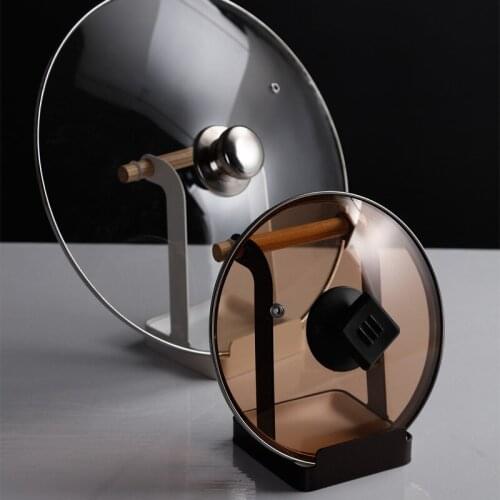 Seat Type Pot Cover Rack Kitchen Articles Stainless Steel Case Rack Multi-function Pan Hanger Insert Without Perforation