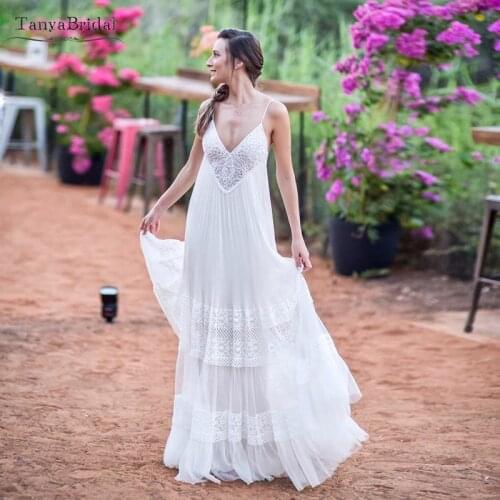 GYPSY Boho Wedding Dresses A Line Pregnant Women Wedding Gowns Stitching lace Fashion Robe de soiree Fairy Turkey DW016