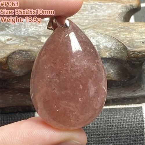 Top Natural Strawberry Quartz Stone Pendant Jewelry For Women Man Crystal Healing Luck 35x25x10mm Beads Necklace Pendant AAAAA