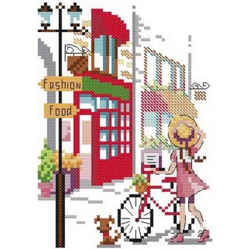 Cross stitch Handmade 14CT Counted Canvas DIY,Cross-stitch kits,Embroidery LS City girl 4-21-25