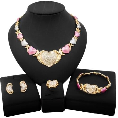 Yulaili Fashionable and Beautiful Multicolor Love XO Jewelry Set Popular Pakistani Woman Girl Dating Party Dress Jewelry Sets