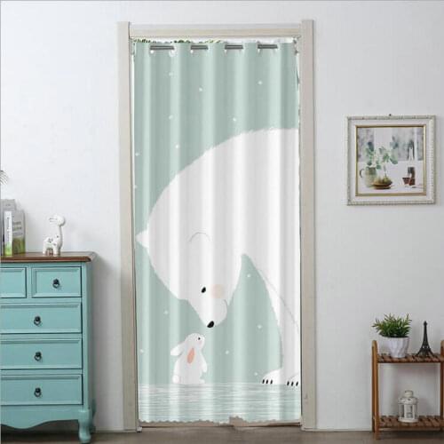 EDOMGNIH Door Curtains Cartoon Animal Cute Hand Painted Pattern Kids Home Entrance Decor Curtain