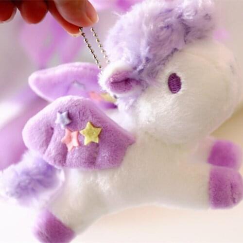 1pc 15cm Kawaii Plush Unicorn With Wings Toys Stuffed Pendant Keychains Bag Decoration Girls Gifts