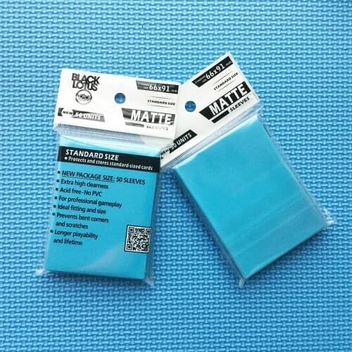 100 PCS/LOT Sky Blue Sleeves Matte Sleeves Cards MGT Protector For TCG Trading Cards Board Game Cards Shield Sleeves 66x91mm