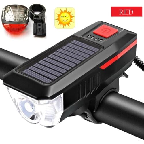 18650 Solar Power Bicycle Light MTB Cycle Headlight Lamps 2000mAh T6 Led Lantern Front Riding Lighting for Bike Accessories