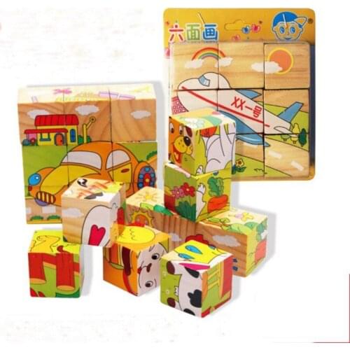 3D Wooden Montessori Learning Toys Animal Traffic Match Logical Thinking Training Building Blocks Children Early Educational Toy