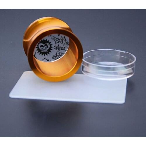 4cm Clear Silicone Nail Stamper with Scraper Metal Handle Jelly Nail Stamper Manicure Stamp Template Tools