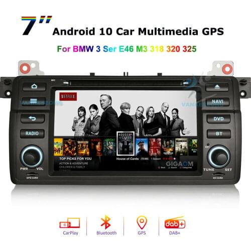 8.8"Android 10.0 Head Unit Radio DAB+WIFI Bluetooth GPS SAT NAVI for BMW 3 Series E46 M3 Rover 75 MG ZT E46 3er 318 320 325