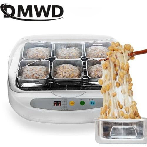 DMWD Automatic Electric Natto Maker Stainless Steel Cups Yogurt Tempeh Pickled Vegetable Rice Wine Machine Leben Fermenter 2.5L