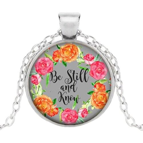Bible Verse Necklace Be still And Know Quote Scripture Faith Jewelry Women Men Christian Gifts 2018