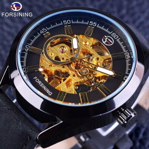 Forsining 2017 Casual Sport Series Waterproof Steampunk Watch Mens Watches Top Brand Luxury Automatic Watches Men Skeleton Clock