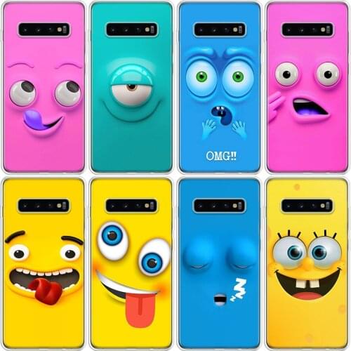 Hot Funny Face Yellow Soft Phone Case For Samsung Galaxy S7 S8 S9 S10 S10E S20 S21 FE Note 8 9 10 20 Ultra J4 J6 J8 Plus Lite Co