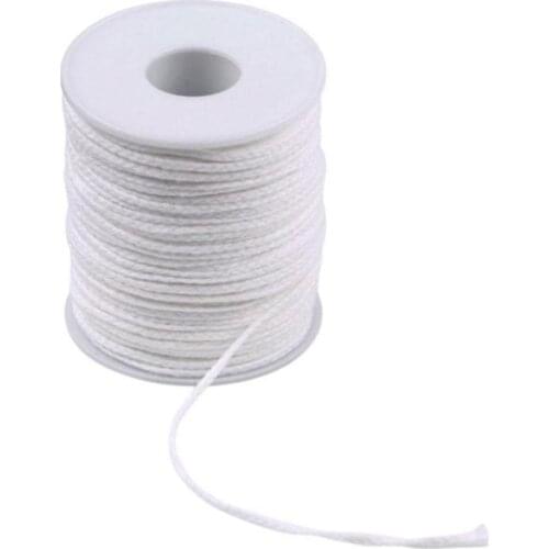 1 Roll 61M White Candle Wick Cotton Square Non-Toxic Candle Woven Wick For Candle DIY Oil Lamps Handmade Candle Making Supplies