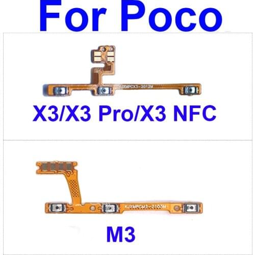 On/Off Power Volume Side Buutton Flex Cable For Xiaomi Poco X2 X3 NFC M2 Pro M3 Poco F2Pro Pocophone F1 Power Volume Flex Ribbon