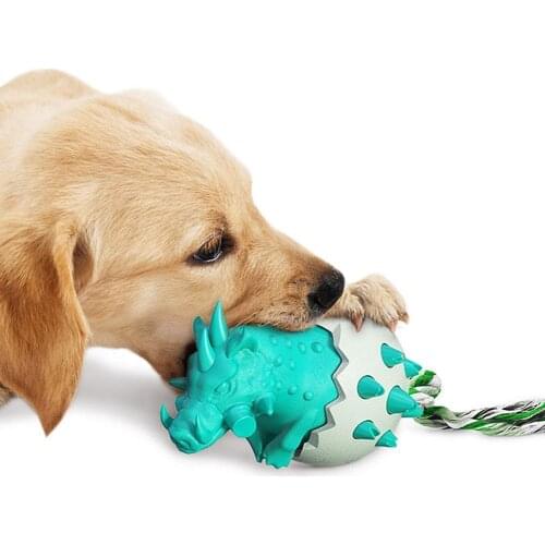 Interactive Dog Toothbrush Chew Toy Dinosaur Egg Small Medium Large Dogs Molar Tooth Cleaning Toys Dog Accessories Funny Goods