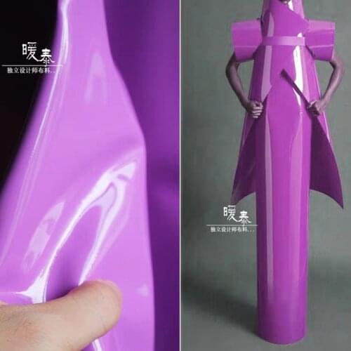 Patent Leather Fabric PU Mirror Violet Waterproof DIY Patches Bows Coat Bags Clothing Stage Decor COSplay Designer Fabric