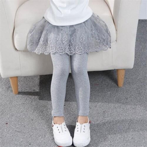 1-8 Years Girls Leggings Spring Summer Lace Princess Skirt-pants Children Cotton Skirt Trousers Kids Slim Pencil Pants
