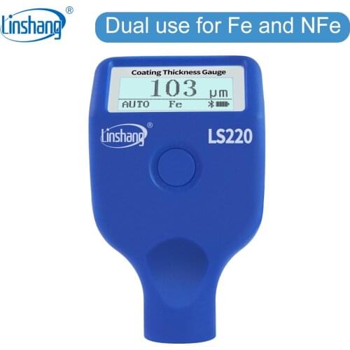 Linshang LS220 Automotive Car Paint Meter Electroplate Metal Coating Thickness Gauge for Automobile Painting 0-2000um Fe & NFe
