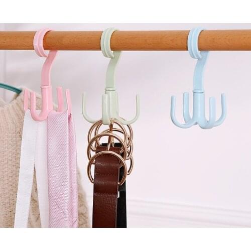 Multifunctional Rotatable Clothing Storage Rack Hook Hanger Hangers for Clothes Scarf Belt Storage Coat Hanger Clothes Rack