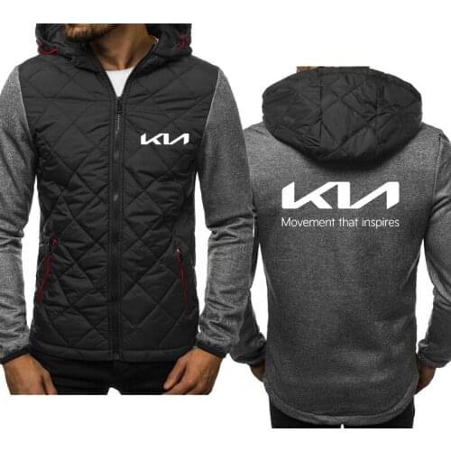 Fashion Trend Mens Zip Jacket new KIA Car Logo Spring Autumn Mens jacket Casual Cotton High Quality Mens sweatshirt