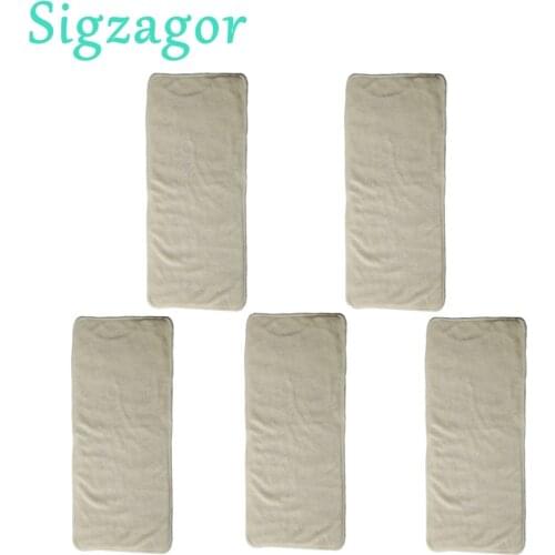 [Sigzagor]5 Junior Diaper Inserts For 2-7 years old Big Kids Toddler Incontinence Disable Reusable Cloth Nappy Bamboo 4 Layer