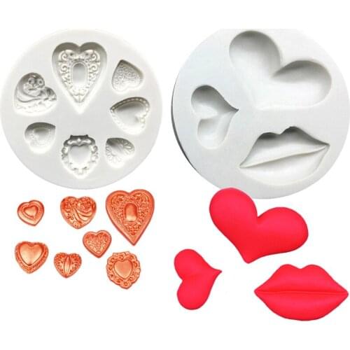Heart Lip Silicone Mold Sugarcraft Chocolate Cupcake Baking Mold Fondant Cake Decorating Tools