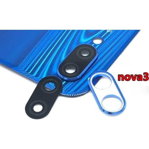 For Huawei nova 3 nova3 PAR-AL00 Rear Back Camera Glass Lens +Camera Cover Circle Frame Housing Parts Replacement