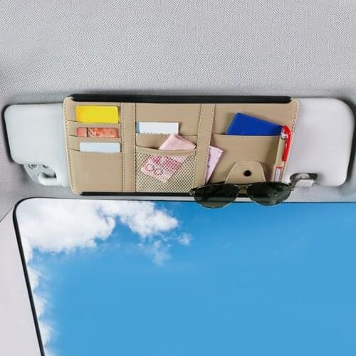 Universal Card Glasses Pocket Organizer Car Auto Sun Visor Point Storage Holder Multi-pocket Car Storage Organizers 15*31cm