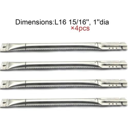 BBQ Parts Gas Grill Replacement 16.9 Inch (42.9cm) Straight Stainless Steel Burner 4pack