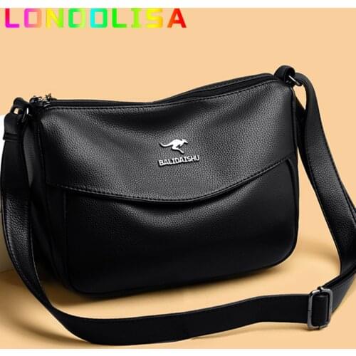 2 Layers Zipper High Quality Soft Genuine Leather Crossbody Bags for Women Casual Shoulder Luxury Handbags Women Designer Bag