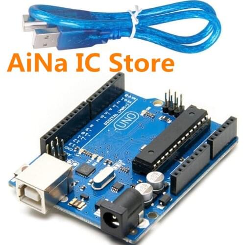 1PCS-3PCS/LOT Uno R3 atmega16u2 compatible Arduino uno R3 USB cable uno R3 plastic case