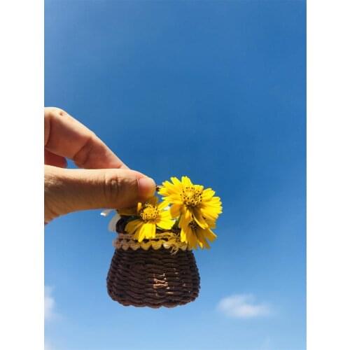 1PCS New Cute Mini Rattan Frame Basket Hand-woven Flower Basket for blyth,licca,momoko,1/6 Dolls