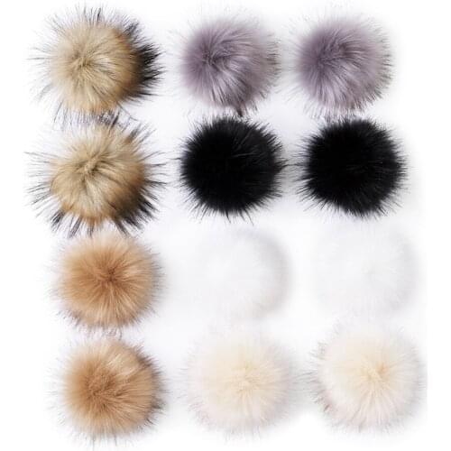 12set/bag Fluffy Pompom Sewing Snap Button Accessories Jewelry Decor Press Studs+Faux Fake Fur Hair Ball Pompom+Buttons+Knobs