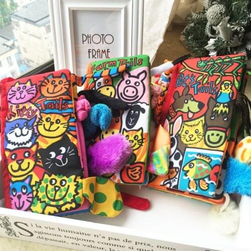 2017 new baby early education toys three-dimensional animal tail people paper cloth book manufacturers free shipping