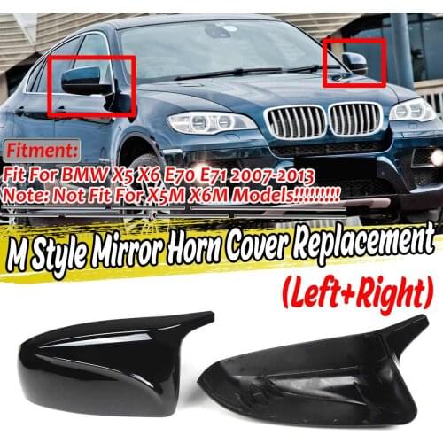 2x Car Rearview Mirror Cover Cap Shell Direct Replacement For BMW X5 X6 E70 E71 2007-2013 X5 X6 Side Rearview Mirror Cap Cover