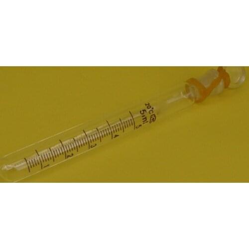 5ml Graduated Line Lab Clear Glass Test Tube Round Bottom with Stopper Glassware