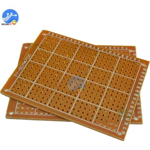 5PCS 50x70 mm Prototype Paper Printed Circuit Board 5x7cm 2.54mm Hole Pitch Single Sided Board DIY Electronic