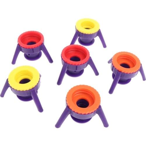 6Pcs Toss It Bottle Cap Stand Kit Plastic Bottle Holder Useful Shampoo Bracket Leakproof Cover Flip-it Inverted Caps Sets