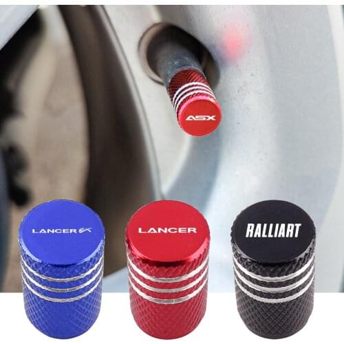 Aluminum Tire Valve Cap Car Emblem Dust Cover For Mitsubishi ASX Colt Competition Delica EK Galant L200 Lancer Mirage Outlander